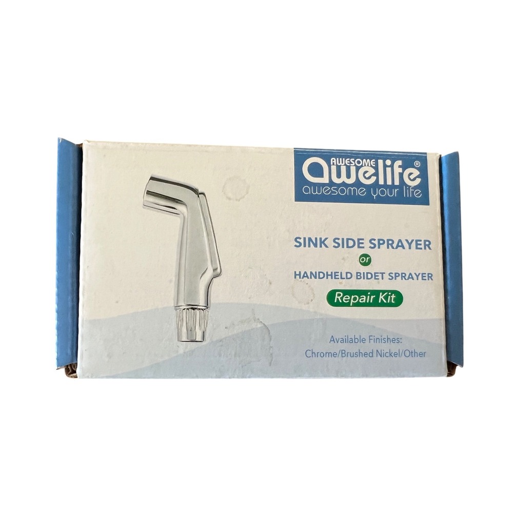 Awelife Chrome Sink Side Sprayer Handheld Bidet Repair Kit Replacement Head